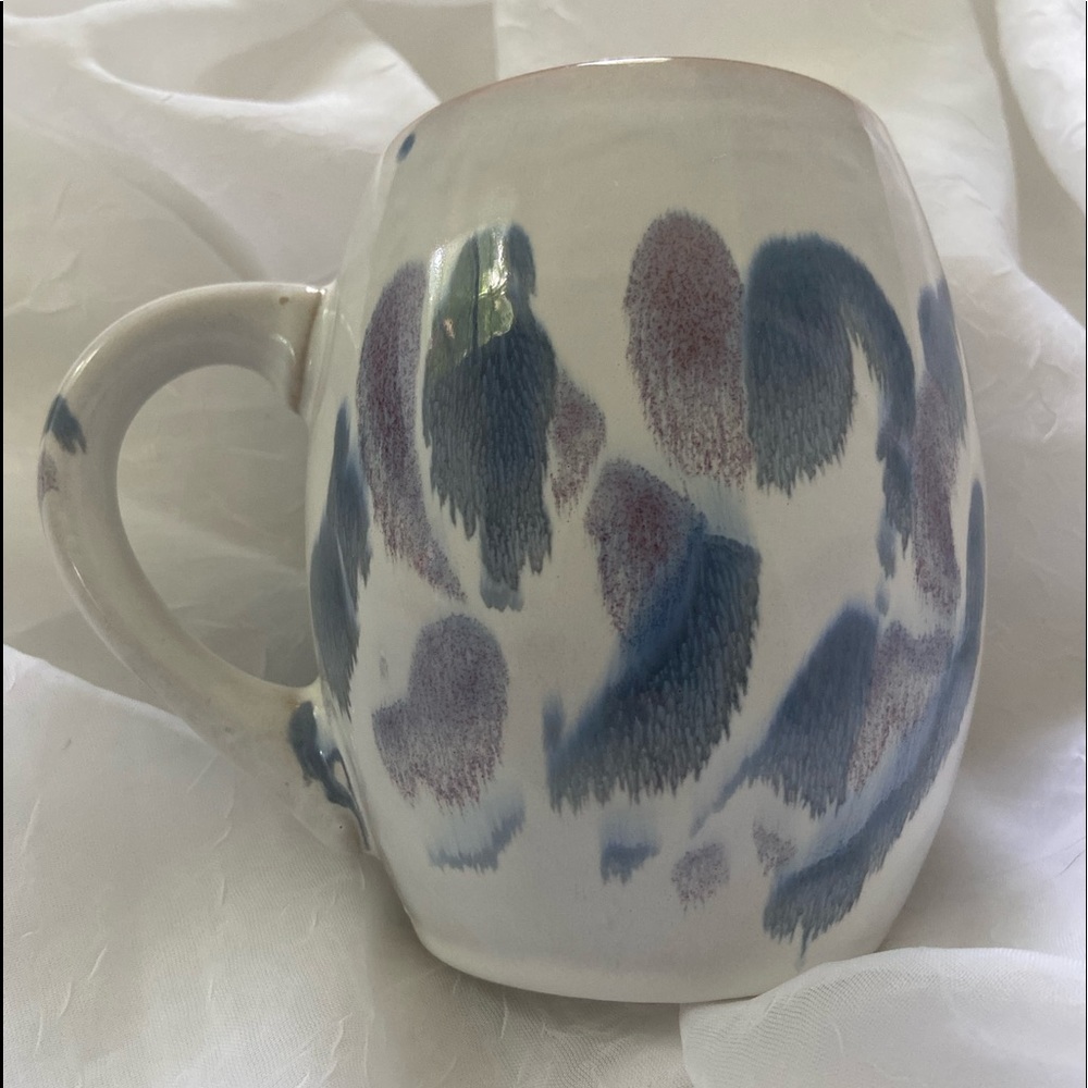 Meritage Drip Glaze coffee Mug Cup L Large Stoneware Art Purple Blue ceramic